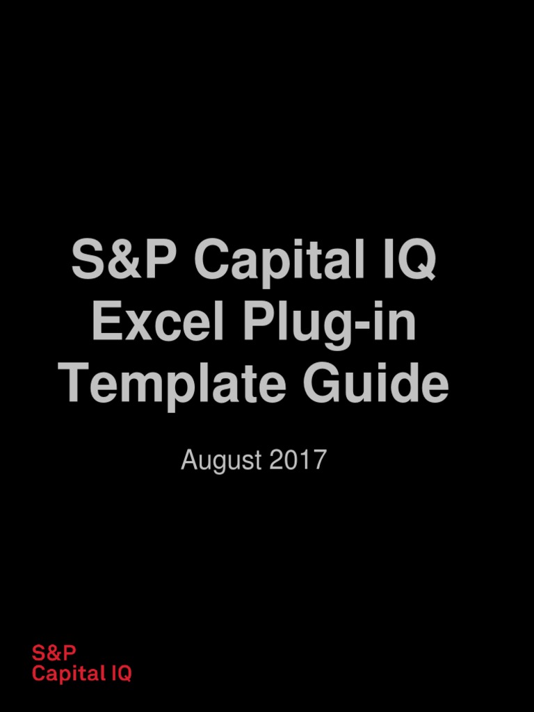 CAPITAL IQ EXCEL PLUG IN FORMULAS intelligence overview