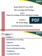 2types of Learning and Factors Affecting Learning