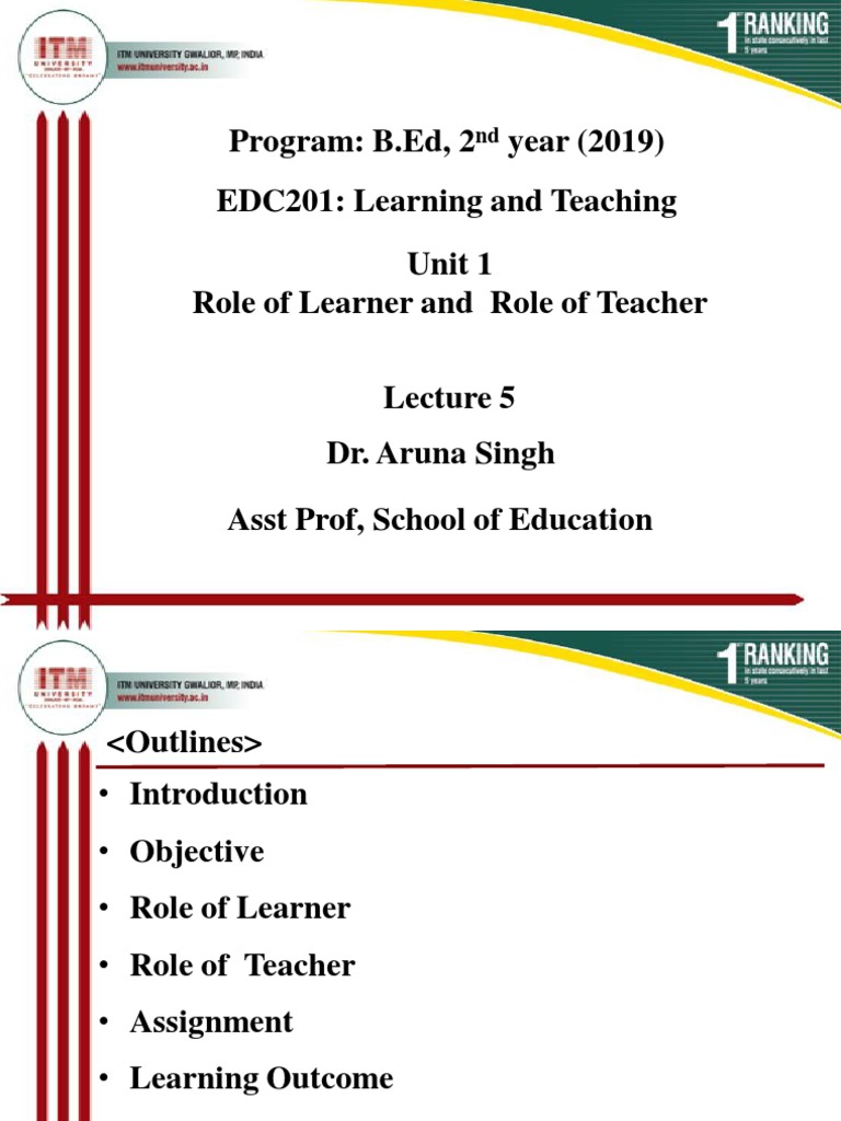 Roles of Learner and Teacher in B.Ed | PDF | Constructivism (Philosophy ...