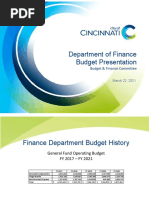 Department of Finance Budget Presentation