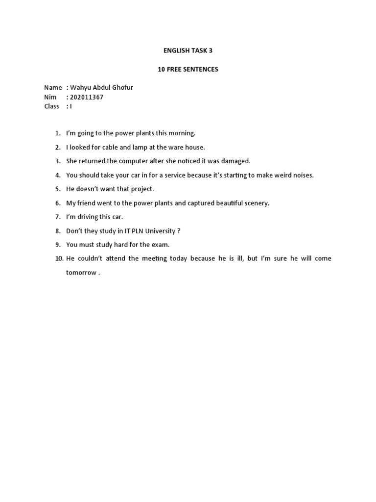 English Task 3 | PDF