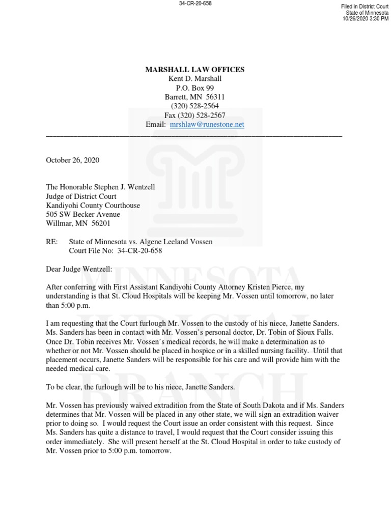 102620.MCRO 34CR20658 Correspondence For Judicial Approval