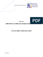 04 ANEXA 2 Programa Evaluarea Nationala 2015 Limba Si Literatura Romana