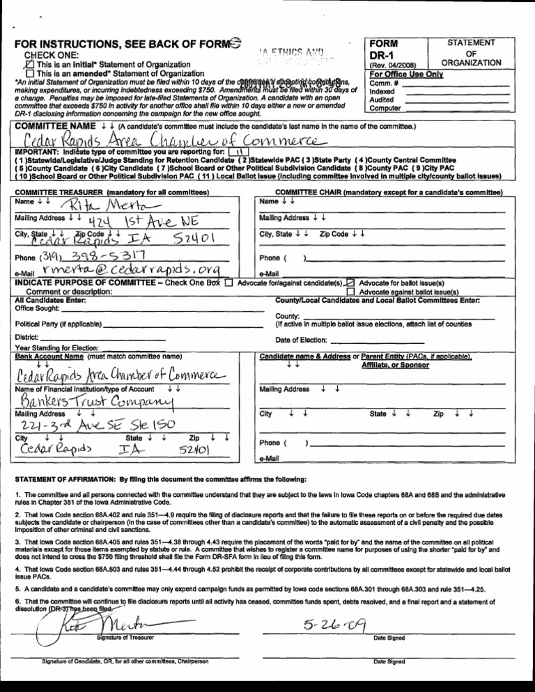 Iowa Campaign Committee Filing Instructions | PDF | Social Institutions ...