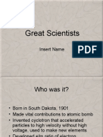 Great Scientists: Insert Name