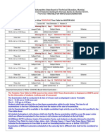 MSBTE Time Table For WINTER 2020 Examination