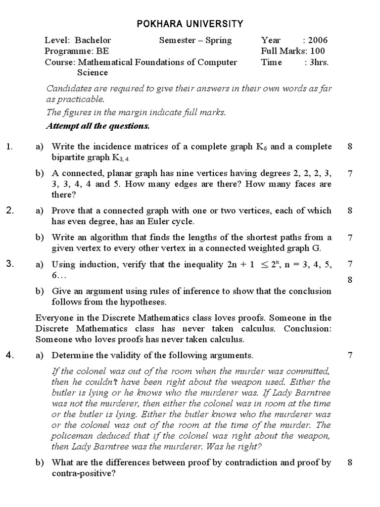 Mathematical foundation of computer science pdf mathematical logic