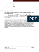Ammonia (Ammonium) Spectroquant Test Kits Certificate Letter USEPA 2017