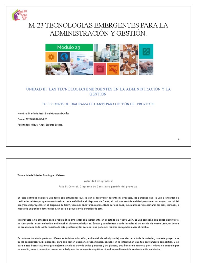 M-23 Tecnologias Emergentes para La Administración Y Gestión | PDF ...