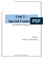 Unit 2 - Special Contracts: Faculty-Section A - Nupur Tyagi