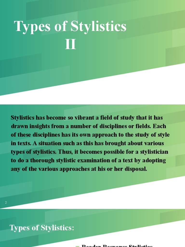 Overview of Stylistics Types | PDF | Linguistics | Semantics
