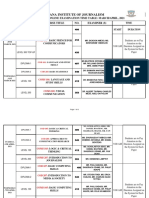 End of First Semester Online Examination Time Table, 2020-2021