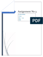 Assignment No 3: M. Hassan Khan 170141 BBA - 7 (A) Pmis