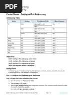 Packet Tracer - Configure Ipv6 Addressing