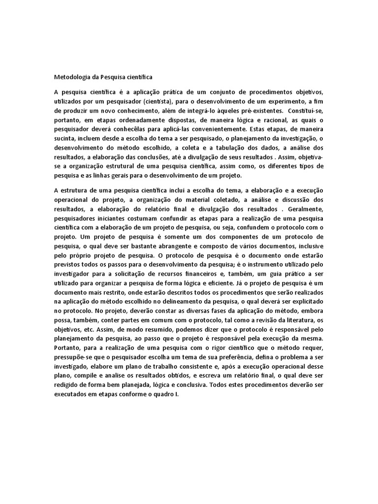 Metodologia da Pesquisa Científica | PDF | Método científico | Science