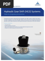 Hydraulic Gear Shift (HGS) Systems: Made by Kongsberg Automotive