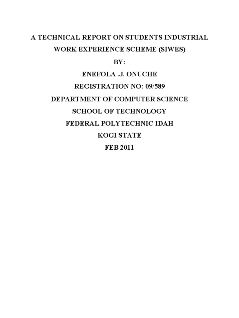 SIWES Technical Report for Computer Science | PDF | Computer Hardware ...