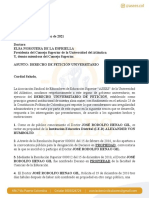Derecho de Petición Contra José Henao Gio Rector Encargado Al CSU 18-03-21