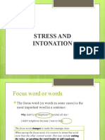 Phonology Stress and Intonation
