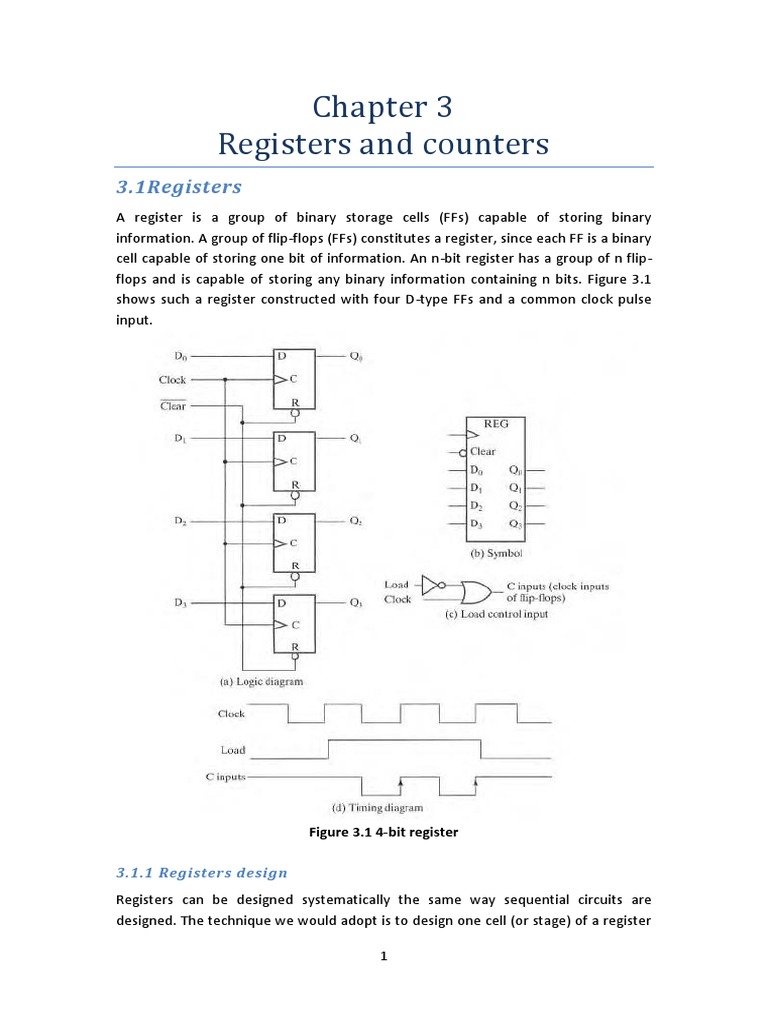 Digital Registers & Counters Guide | PDF | Electronic Design ...