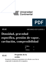 TEMA 01 Densidad, Gravedad Específica, Presión de Vapor, Cavitación, Compresibilidad