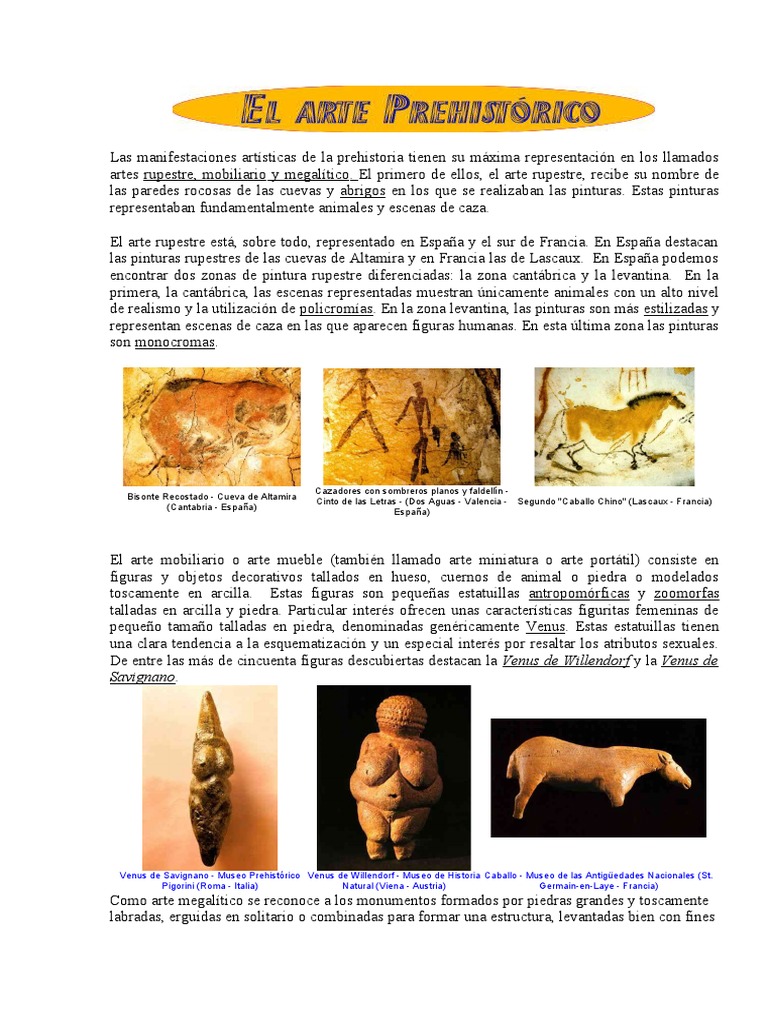Arte Prehistoria Alumnos | PDF Arqueología