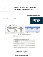 Precio de Gas Natural Mercado Interno