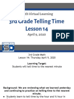 Math Virtual Learning: 3rd Grade Telling Time Lesson 14