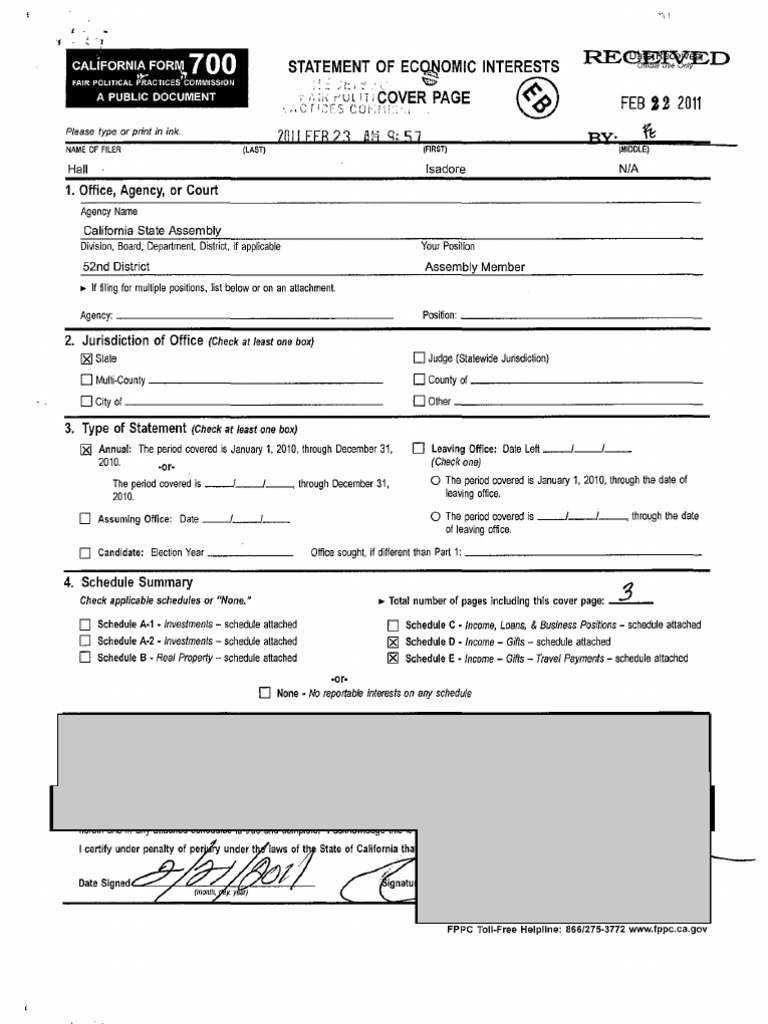 California Form 700 Economic Interests | PDF | 501(C) Organization ...