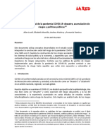 Construcción Social Pandemia Covid19 Desastre Riesgo Politicas Publicas RNI LA RED 23-04-2020