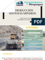 Introducción Sistemas Mineros: Marco de La Cruz Huanca Universidad Nacional de Moquegua