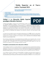 La Educación Media Superior en El Nuevo Paradigma Educativo Nacional 2021