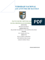 Relaciones volumétricas y gravimétricas del suelo en la Universidad Nacional Santiago Antúnez de Mayolo