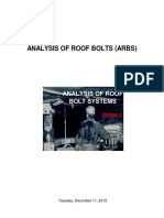 Analysis of Roof Bolts (Arbs) : Tuesday, December 11, 2012