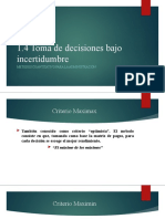 1.4 Toma de Decisiones Bajo Incertidumbre