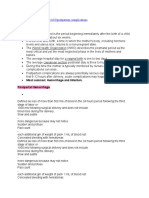 Postpartal Hemorrhage: Most Common: Hemorrhage and Infection