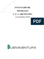 Inventario de Reservas Al 31 Diciembre 2018