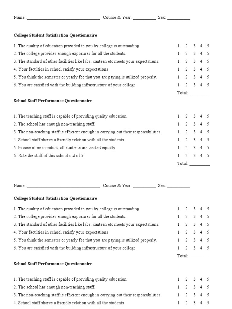 College Student Satisfaction Survey | PDF | Business