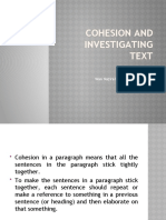 Cohesion and Investigating Text