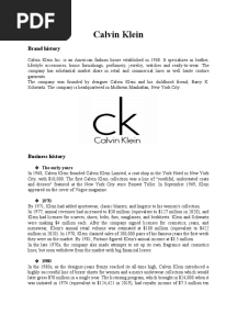 Calvin Klein: Brand History