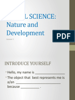 Lesson 1 SOCIAL SCIENCE - Nature and Development