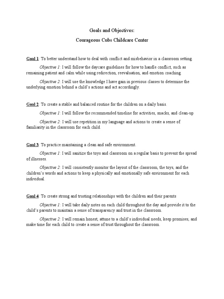 Internship Goals and Objectives PDF