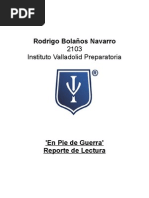 En pie de Guerra (Resumen Literario)