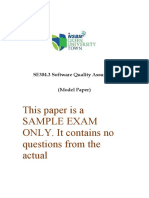 This Paper Is A Sample Exam ONLY. It Contains No Questions From The Actual