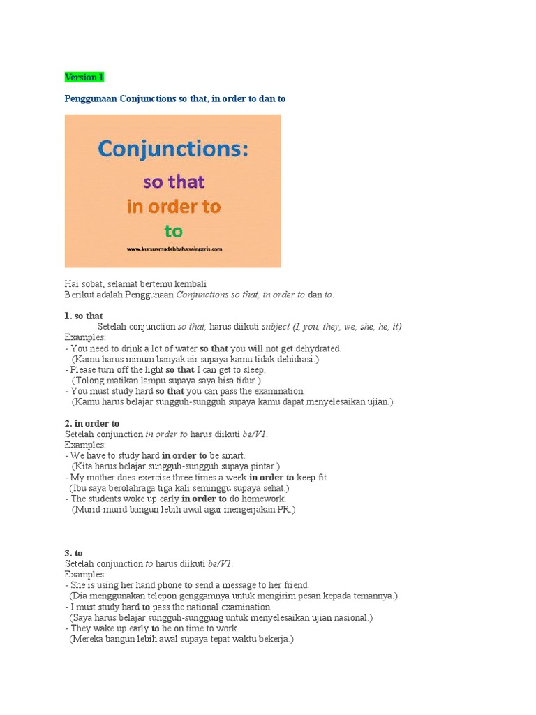 Penggunaan So That dan In Order To | PDF | Kesehatan Holistik