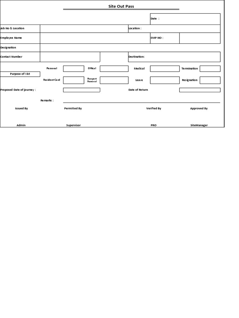 Out Pass Format PDF