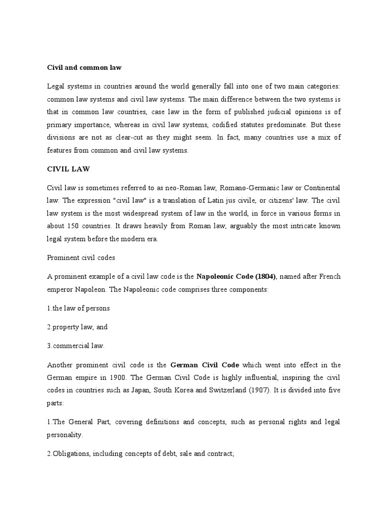 Civil vs Common Law Systems Explained | PDF | Precedent | Civil Law ...