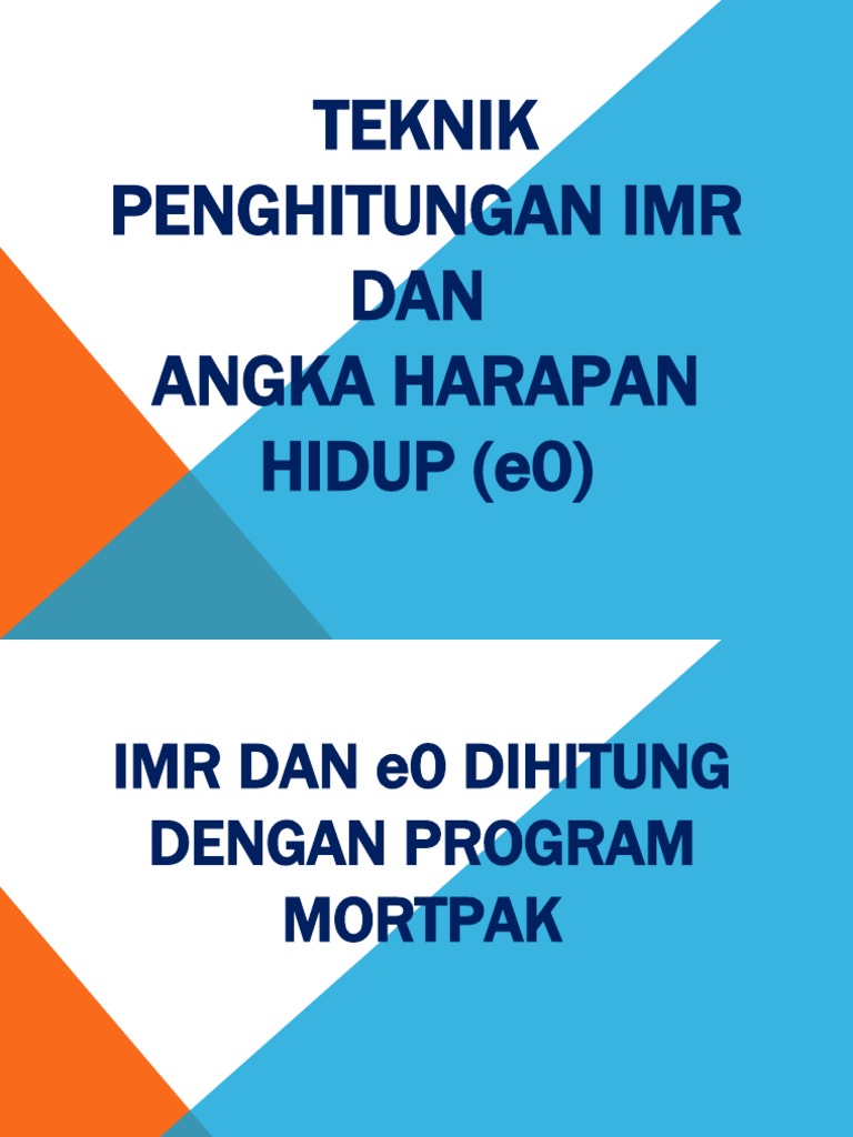 Penghitungan IMR dengan Mortpak | PDF