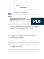 Apply Your Knowledge: ED 208 Assessment in Learning 1 Worksheet 1