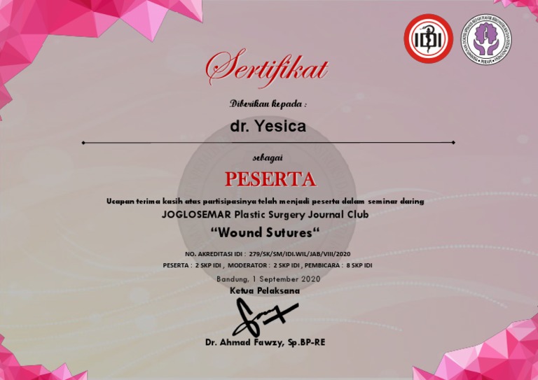 Wound Sutures Plastic Surgery Journal Club JOGLOSEMAR PDF